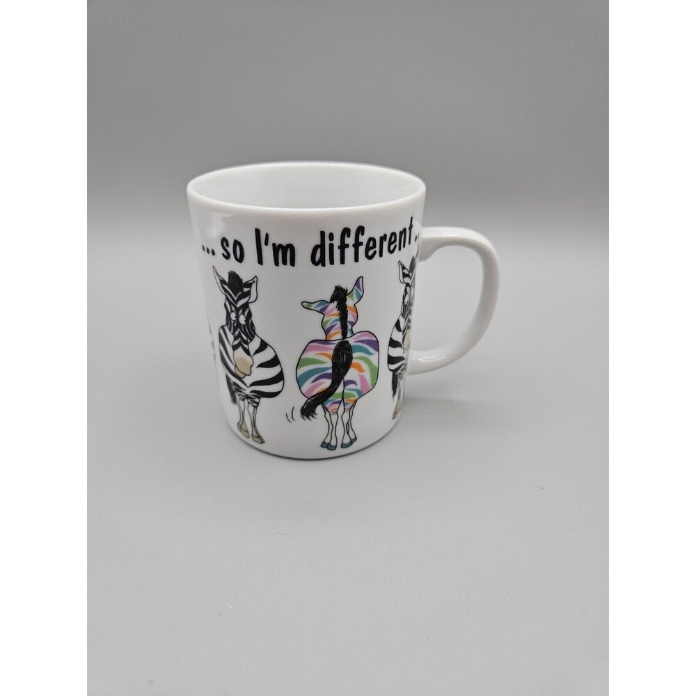 Vintage George Good Rainbow Zebra Mug So I'm Different Be Unique Message Mug